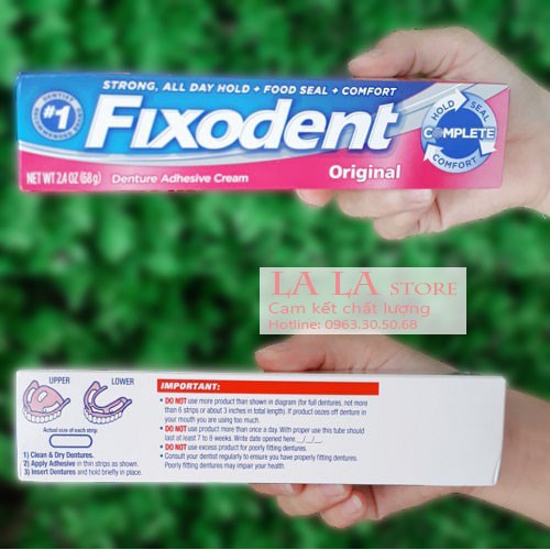 Keo dán hàm răng giả Fixodent 68g USA