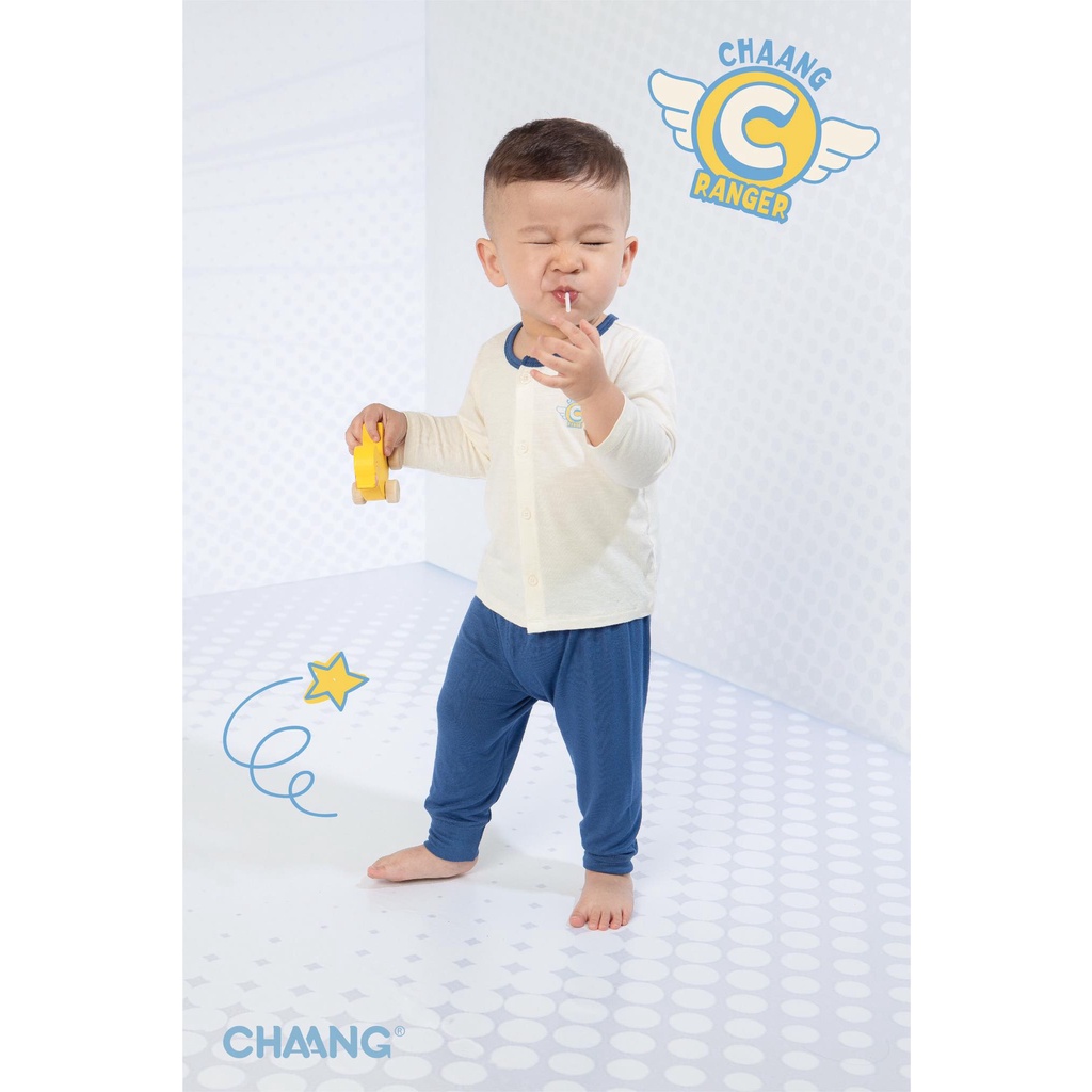 [CHÍNH HÃNG] Bộ áo dài tay quần dài cúc giữa hero super Chaang