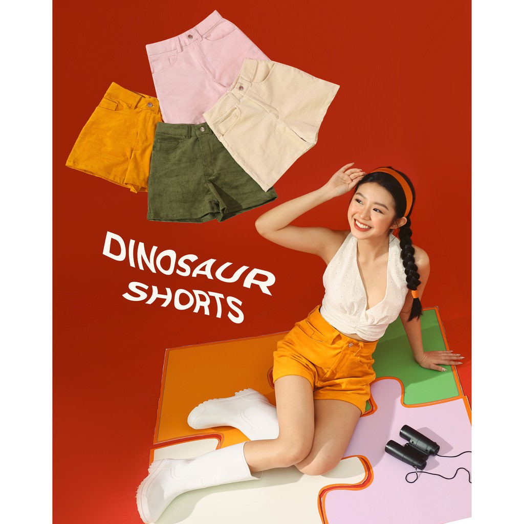 GingerBear - Quần Shorts Nhung - Dinosaur Shorts  ( Có Ảnh Chụp Tại Cửa Hàng )