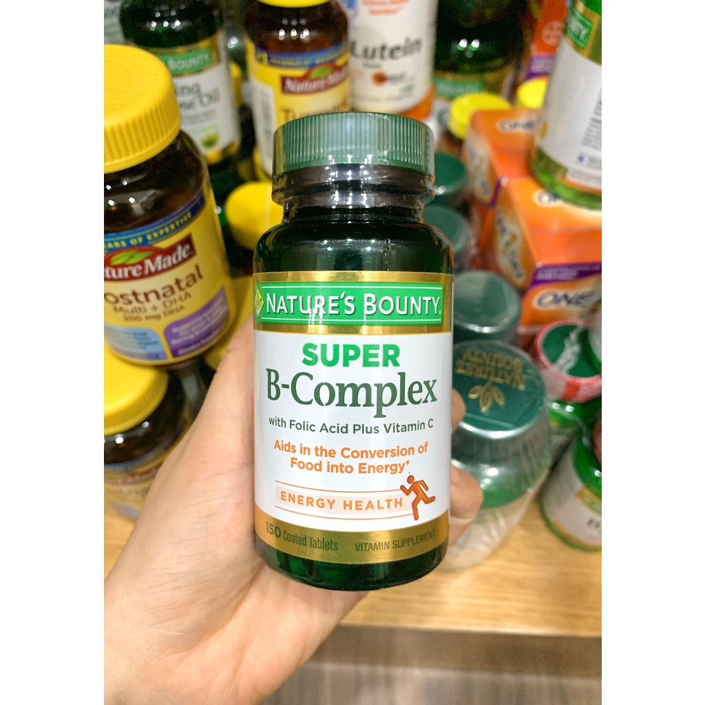 Vitamin B tổng hợp NATURE'S BOUNTY - Tăng cường năng lượng, hỗ trợ miễn dịch, đẹp da tóc móng - 150 viên