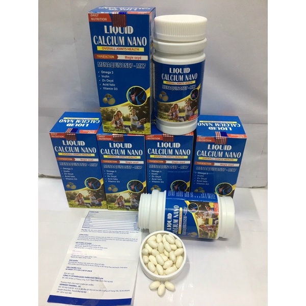 Viên uống Liquid Canxi Nano bổ sung canxi, phòng ngừa loãng xương, phát triển chiều cao, chống còi xương