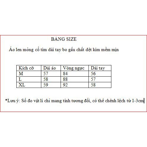 Áo len mỏng cổ tim dài tay bo gấu chất dệt kim mềm mịn