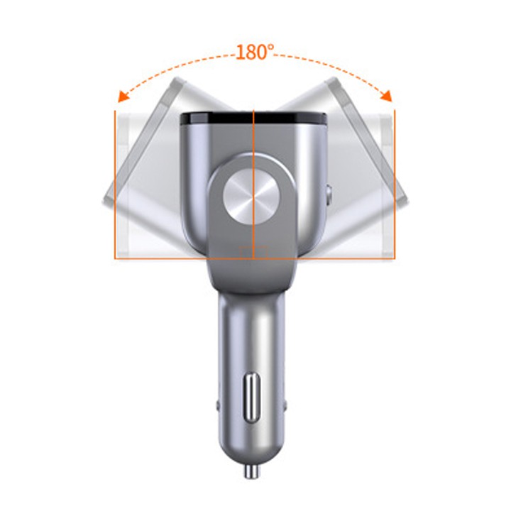 Bộ chia tẩu sạc trên ô tô 2 cổng 12V, 24V ORI 32 kích thước: 6.7 x 4.3 x 11 (cm) có cồng kết nối USB thích hợp cho nhiều