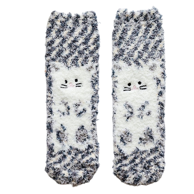Youyo Vớ Nhung San Hô Lông Xù In Hình Động Vật Gấu Trúc Heo Hoạt Hình Nhiều Màu Sắc Ấm Áp Mùa Đông