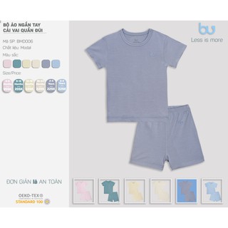 Bộ cộc tay cài vai Bu vải sợi sồi (Bu Modal)