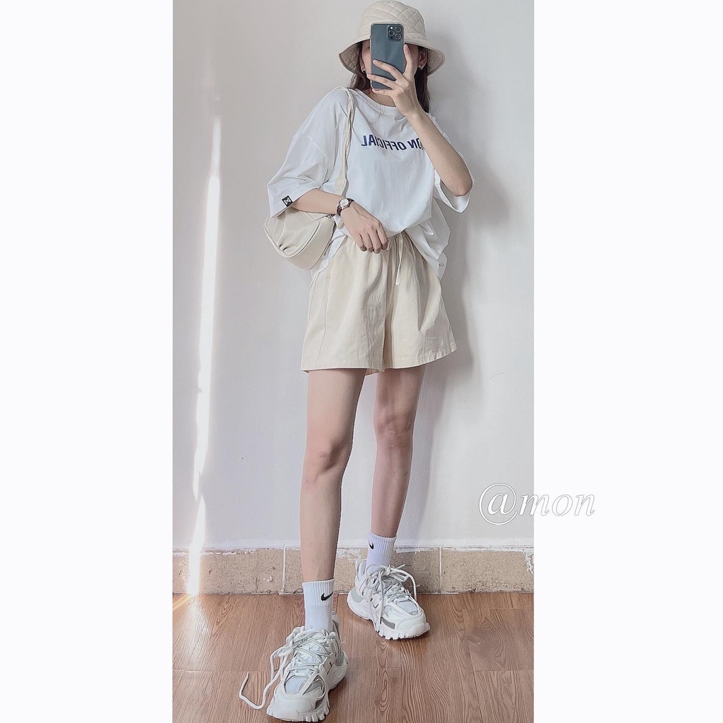 2101628 Quần short kaki thô trơn ulzzang nữ phong cách hàn quốc basic nhiều màu freesize