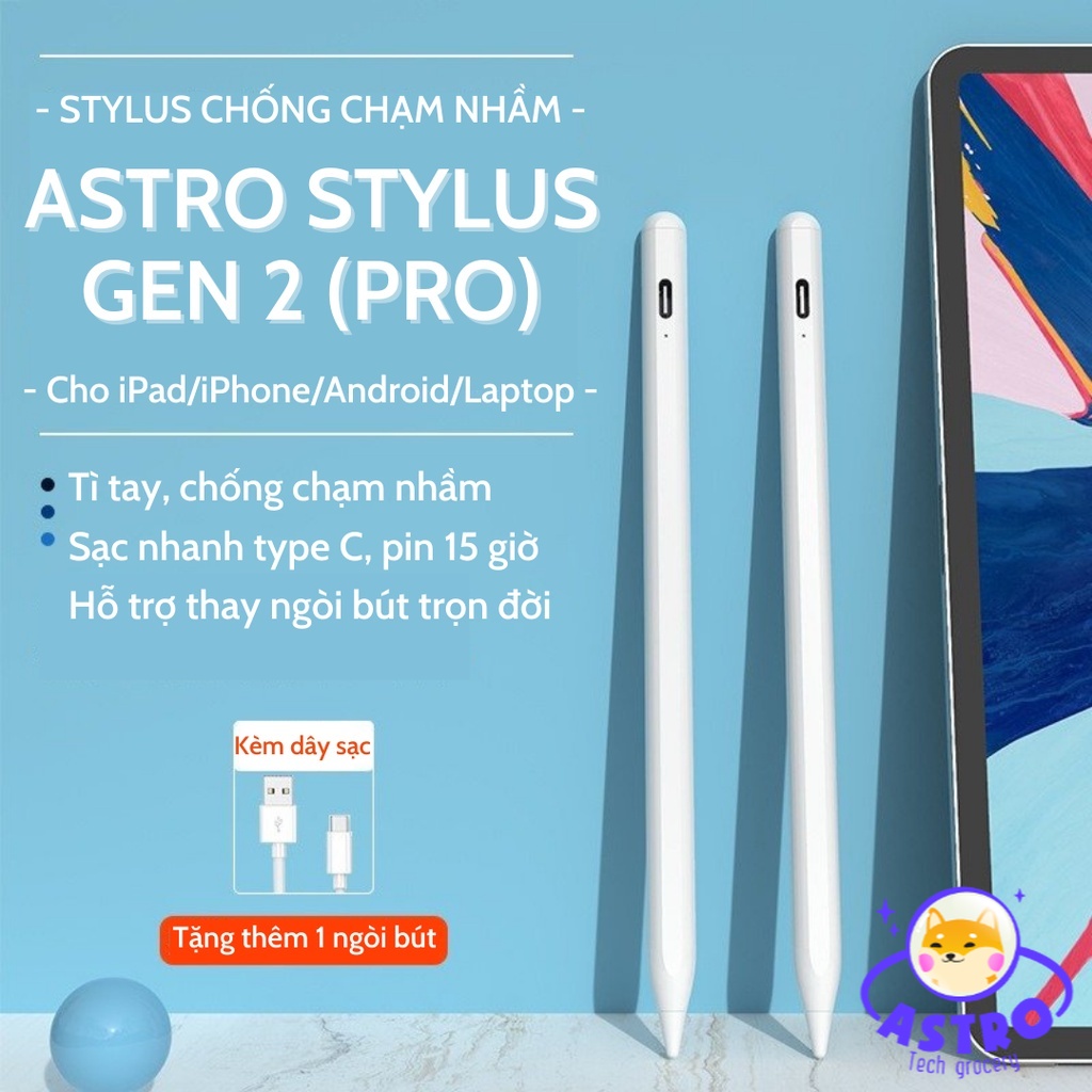 Bút cảm ứng thông minh Gen 3 Pro chống chạm nhầm dành cho điện thoại, máy tính bảng