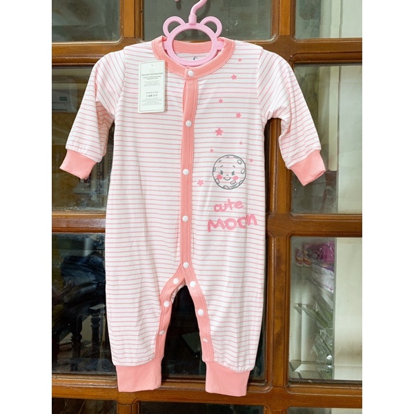 Bộ Body sơ sinh dài tay cúc cài giữa điều hòa vải pettit mỏng mềm mát Moon@ bé trai bé gái sale