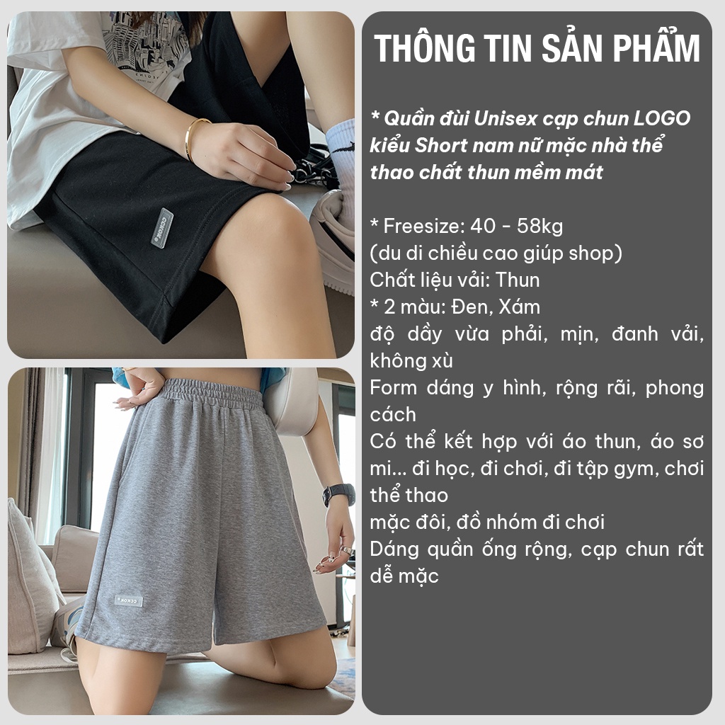 Quần Đùi Cạp Chun Unisex LOGO Chất Thun Cotton Mát mịn_VIETSTAR | WebRaoVat - webraovat.net.vn