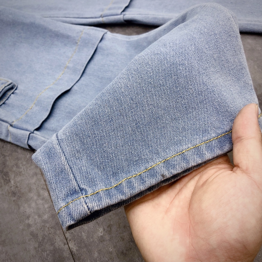 Quần jean ống rộng túi hộp, baggy form xuông QB150