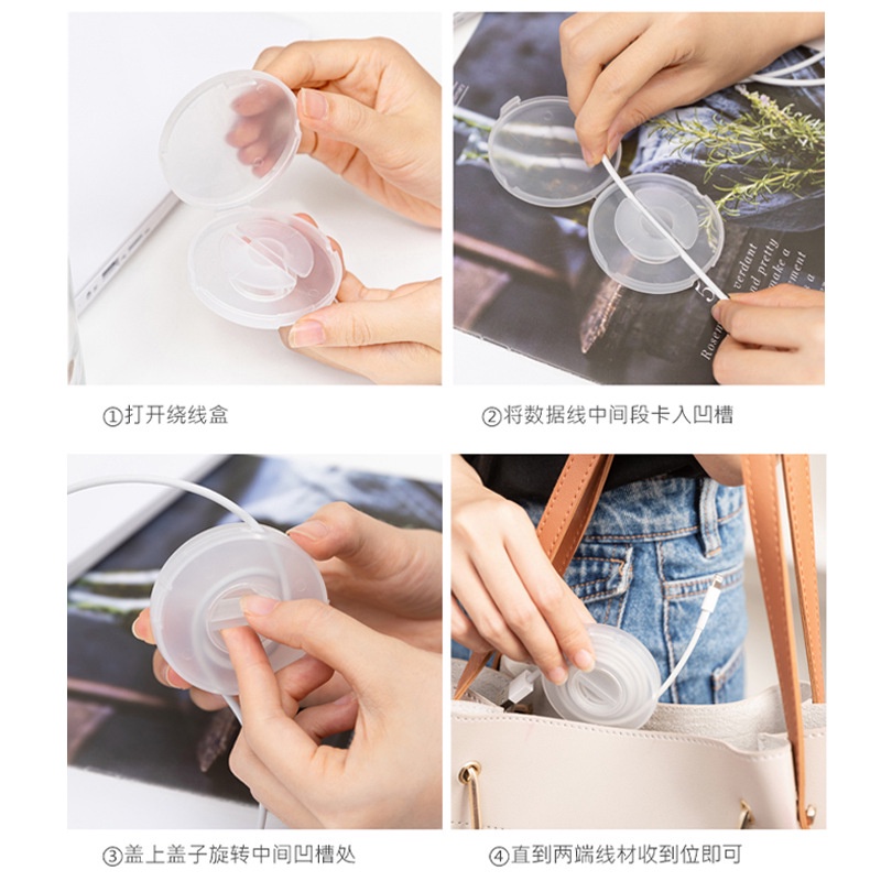 Steve Hộp Cuộn Dây Cáp Tai Nghe Có Thể Tháo Rời