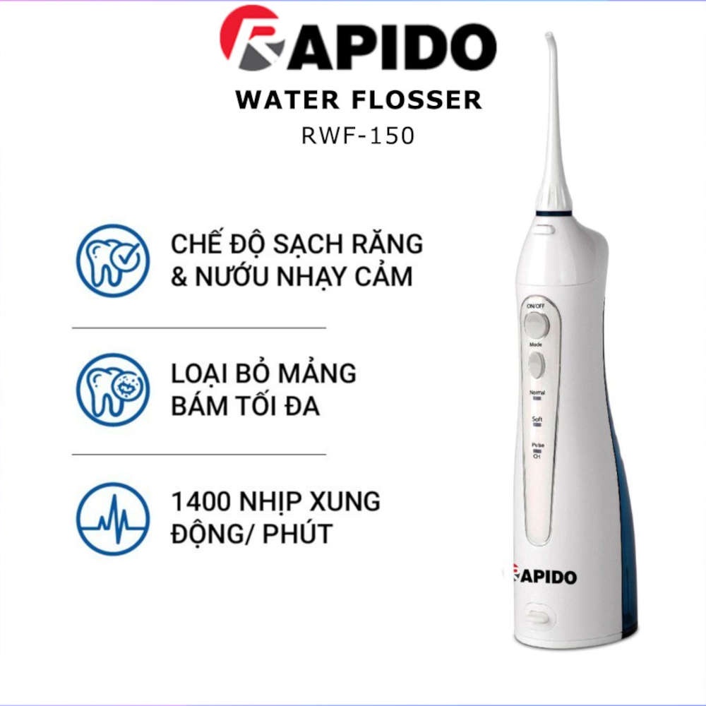 Tăm nước cầm tay Rapido RWF150 hàng chính hãng - Bảo hành 12 tháng