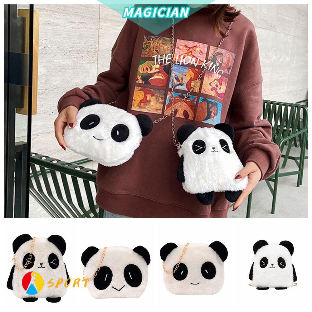 Túi Đeo Chéo Vai Nhồi Bông Hình Gấu Trúc Hoạt Hình Đa Năng Thời Trang Thu Đông Dành Cho Nữ