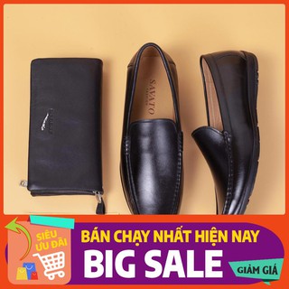 Giày mọi nam giá rẻ - giày lười nam da bò thật bảo hành 12 tháng