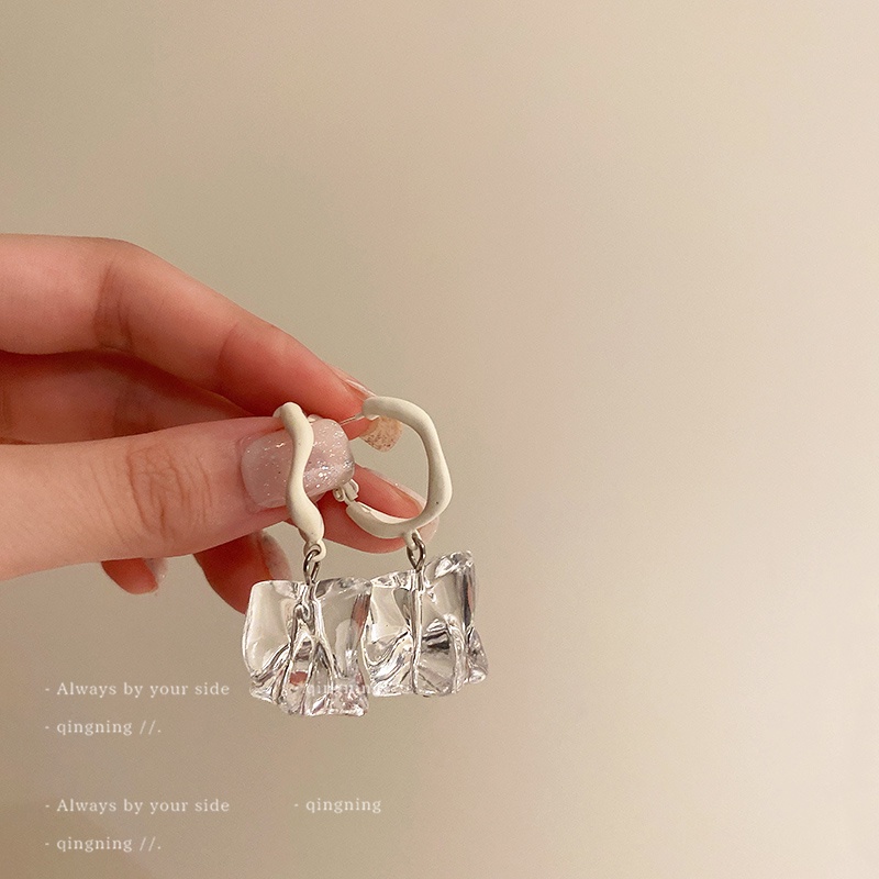 Khuyên Tai Acrylic Trong Suốt Phong Cách Hàn Quốc 925 Thời Trang Cho Nữ 1