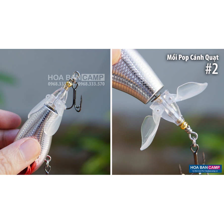 Mồi Pop Cánh Quạt Câu Cá Măng, Lóc Bông, Vược - Mulin | 9g &amp; 16g