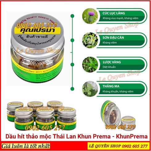 [hàng chính hãng]Dầu hít thảo mộc Khun Prema Thái Lan