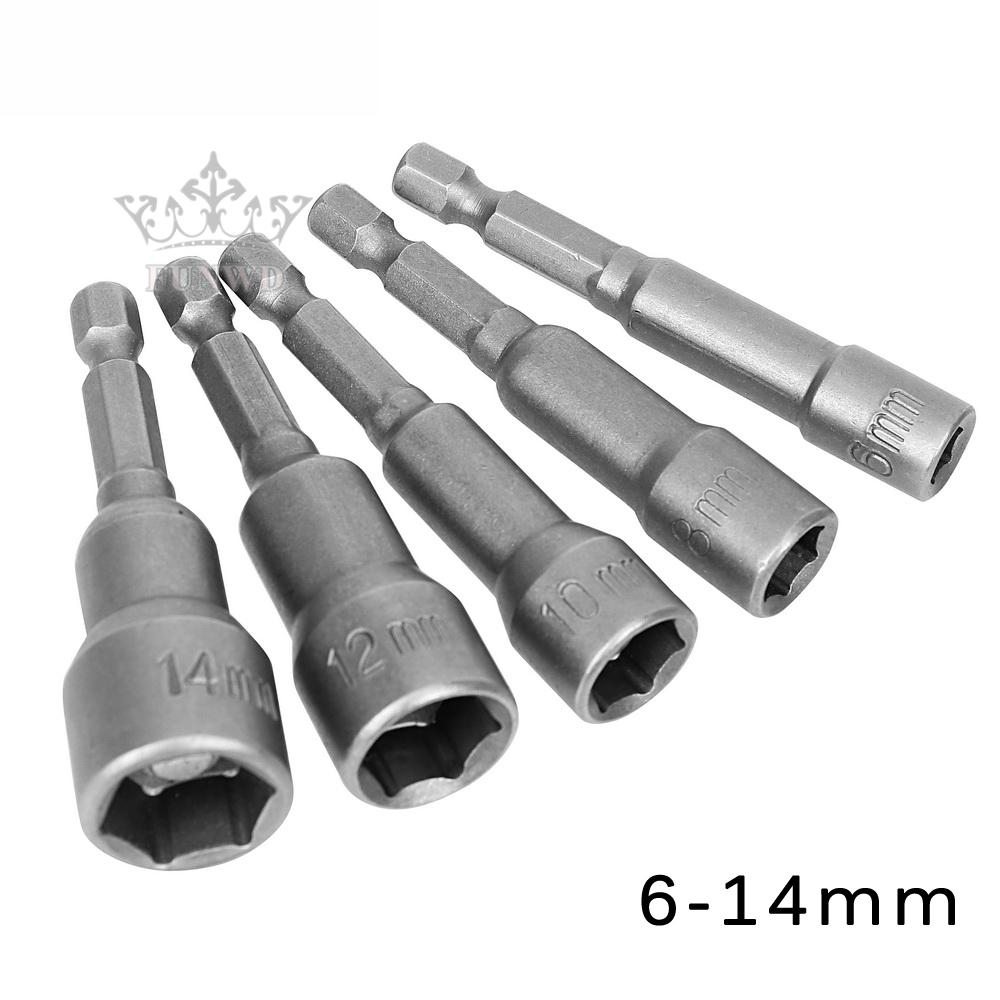 Hex Sockets Uick release Workshop Parts Shank Silver Hexagonal 6-14mm Supply Magnetic Adapter Screwdriver Head