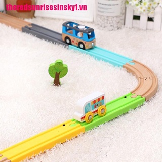 HFTOY  Set đồ chơi đường ray xe lửa bằng gỗ cho bé