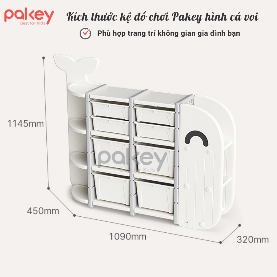 Kệ đồ chơi cho bé Pakey hình cá voi nhiều tầng cho bé đang năng CAO CẤP