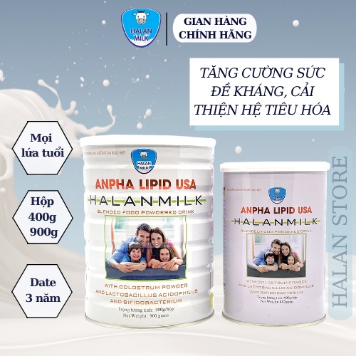 [Mã INCU50 giảm 50K đơn 150K] Sữa non Anpha Lipid USA 900g - Giúp tăng sức đề kháng, phục hồi nhanh sức khỏe