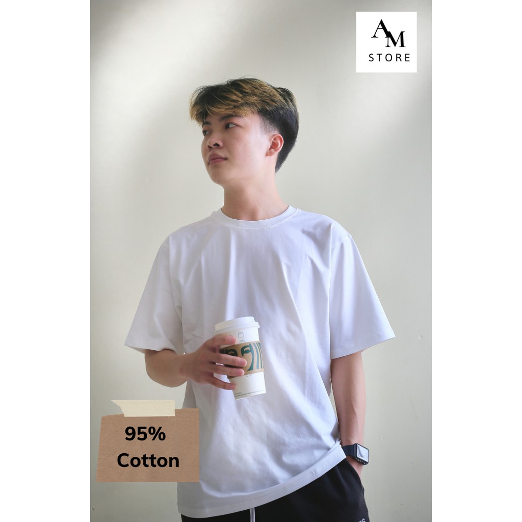 Áo Thun Tay Lỡ Form Rộng Unisex 100% Cotton Mát Mẻ, Mềm Mại, Áo Phông Trơn Nam Nữ