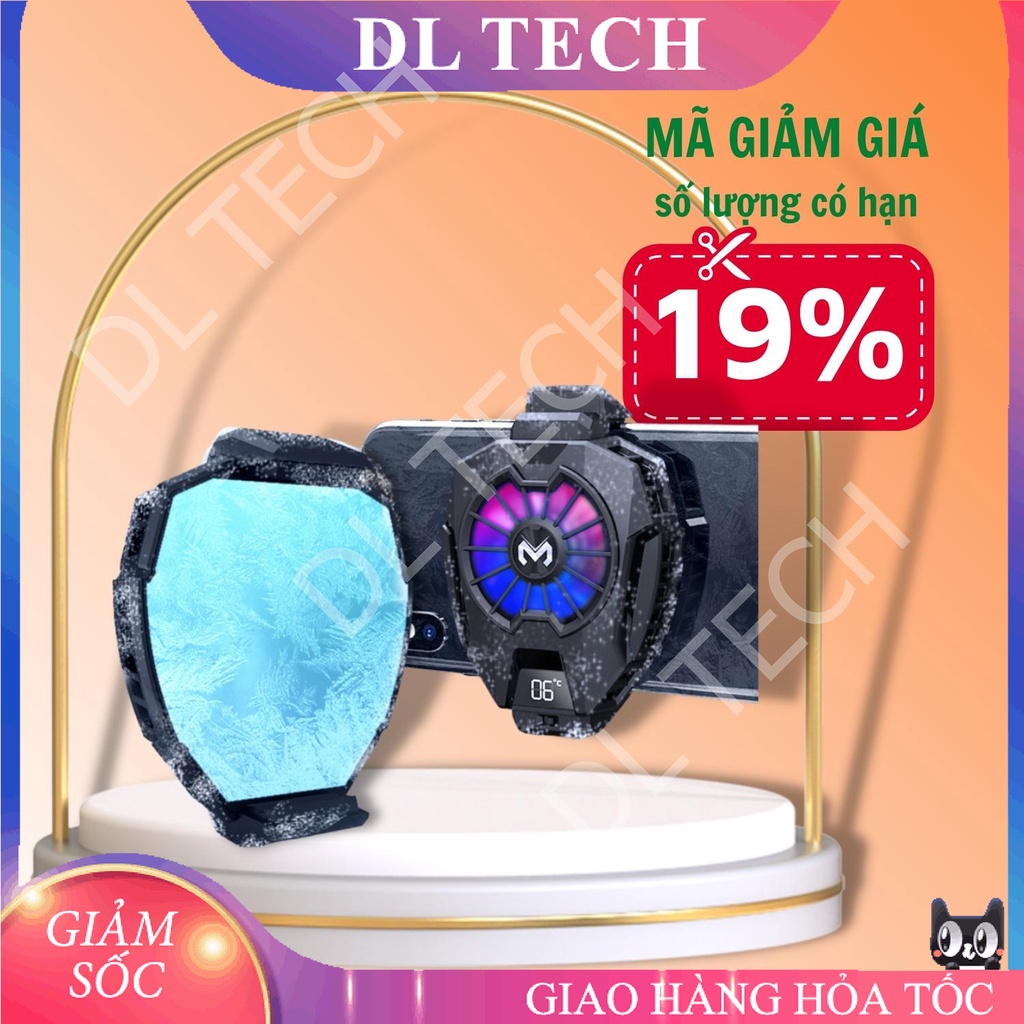 Quạt tản nhiệt gaming MEMO DL05 thế hệ 5 cho điện thoại sò lạnh tích hợp màn hình led công tắc tắt bật DL TECH