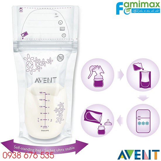 TÚI TRỮ SỮA AVENT PHILIPS 180ML