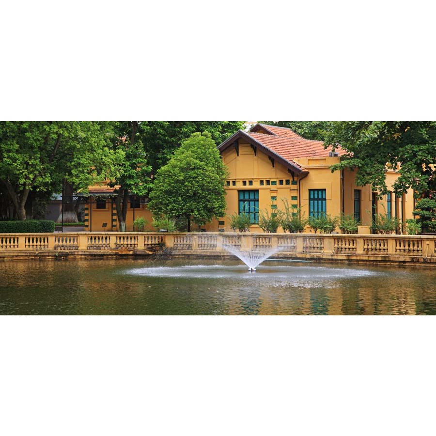 Tranh quán trà chanh chủ đề chùa một cột, lăng bác dán lên tường theo mọi kích thước yêu cầu