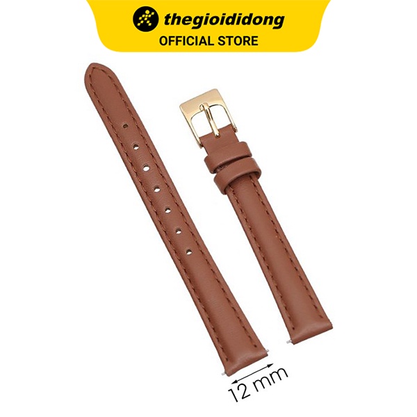 Dây da MVW cho đồng hồ 12 mm nâu L010-01-12