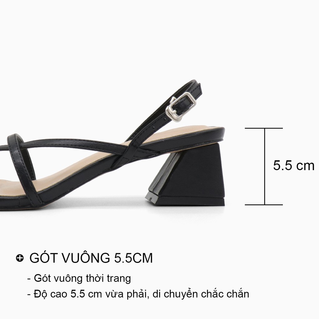 Sandal xỏ ngón nữ cao gót đế vuông 5p quai mảnh mũi vuông đẹp thời trang công sở bAimée &amp; bAmor - MS1680