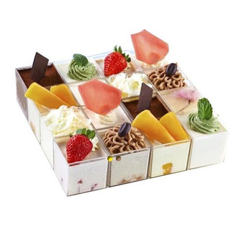Set 10 Cốc Làm Món Tráng Miệng Bằng Nhựa Trong Suốt Dùng Một Lần