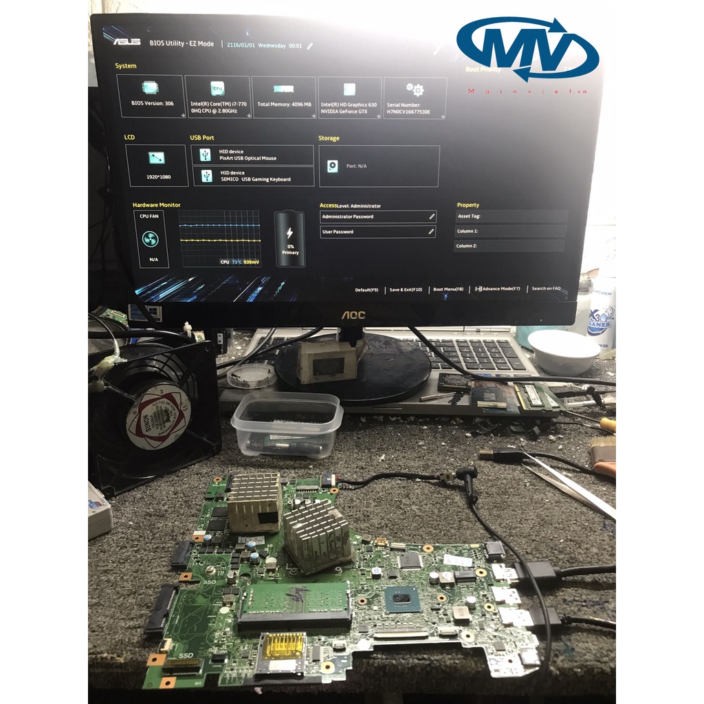 Main ASUS GL553 GL553V GL553VD SR32Q / i7 7700HQ GTX1050