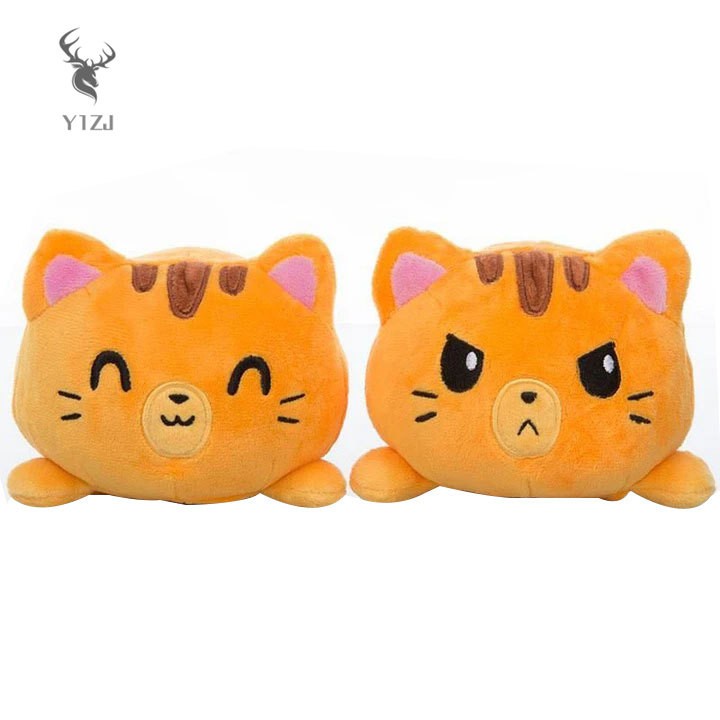 COD&amp; Reversible Cat Plush Toy Cute Soft Cat Toy for Home Decor Kids Girls Durable &amp;VN