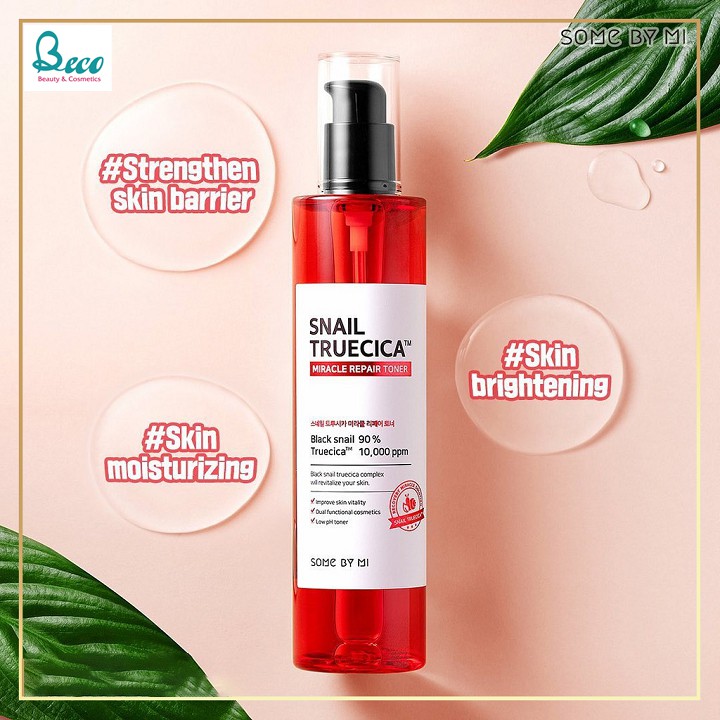 Nước hoa hồng Snail Truecica Miracle Repair Toner Some By Mi