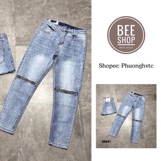 Quần bò nam LVA004 khoá gối - Quần jean nam - Quần bò ống côn - Bee Shop