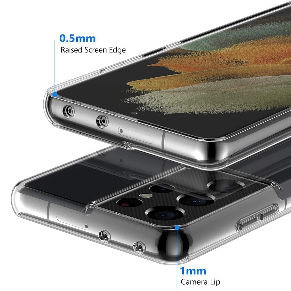 Ốp Điện Thoại Acrylic Cứng Trong Suốt Chống Sốc Cho Samsung S22 S21 Plus S21 S20 FE Note20 Ultra