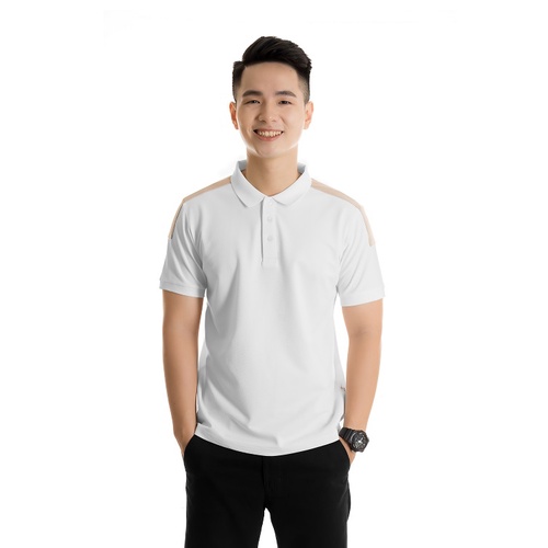 Áo phông thun polo nam King Luxury cotton cá sấu trắng đen tay ngắn lỡ cổ bẻ King Luxury - PL06