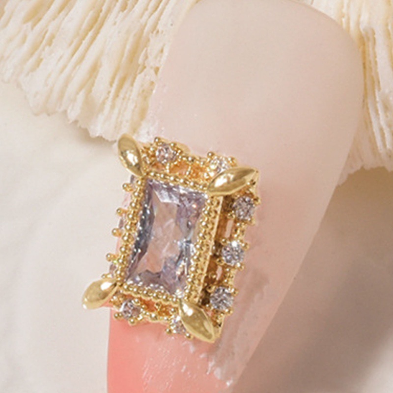 Hạt Đá Zircon 3D Bằng Hợp Kim Trong Suốt Lấp Lánh Trang Trí Móng Nghệ Thuật Thời Trang DIY