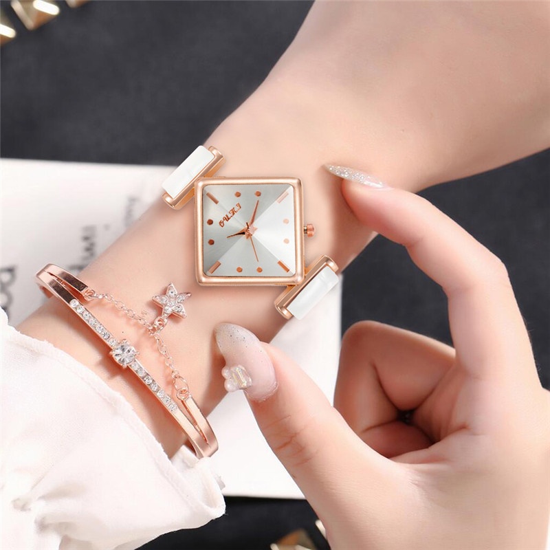 Đồng hồ dây da mặt vuông thời trang dành cho nữ | BigBuy360 - bigbuy360.vn