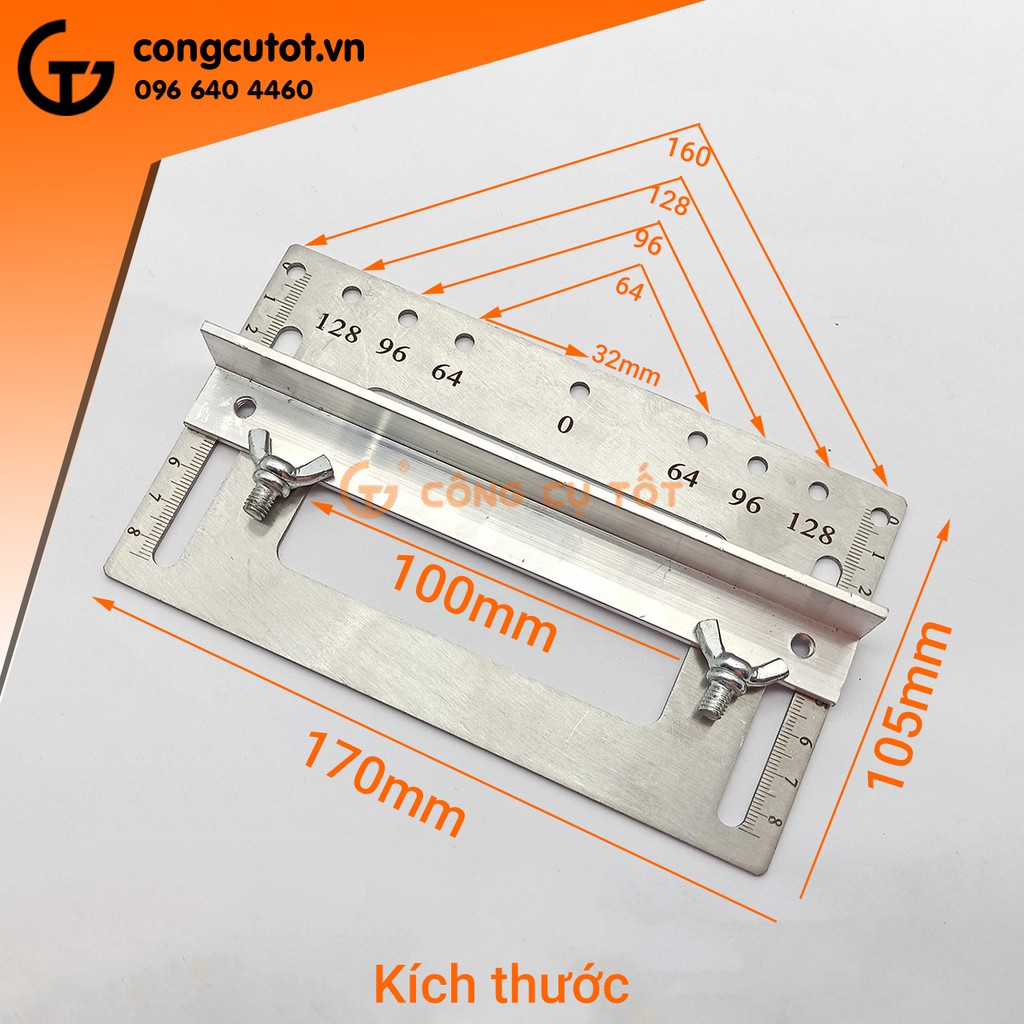 Thước định vị lỗ khoan lắp tay nắm ngăn kéo