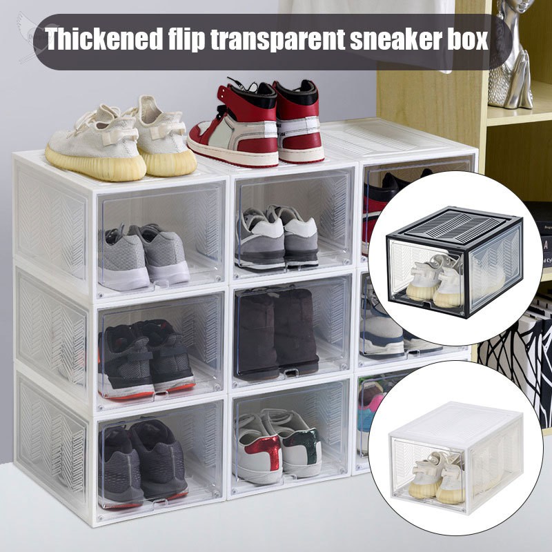 [d] Big Size Shoe Box Shoe Storage Organizers Stackable Clear Shoe Storage Box Rack Clear Drawer