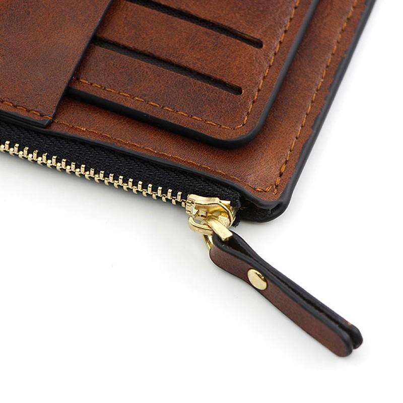 Thời Trang Fashion Credit Id Card Holder Slim Leather Wallet Ví