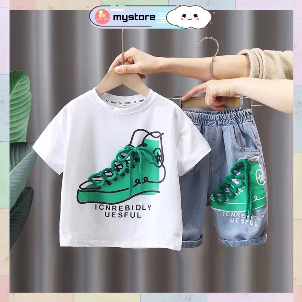 Bộ Cộ Tay Bộ Sneaker Phù Hợp Mặc Đi Chơi Đi Học Cho Bé Từ 5Kg Đến 32Kg Thời Trang Trẻ Em Mỳ Store (Bán Lẻ Quần Và Áo)