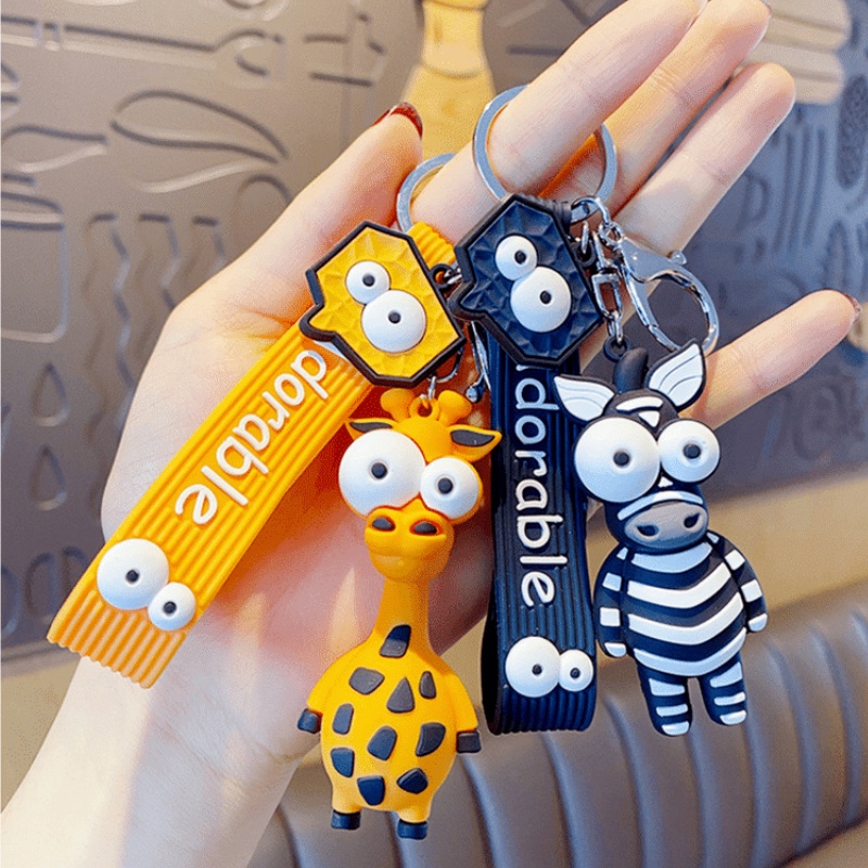 Móc Khóa Hình Hươu Cao Cổ Và Búp Bê Mắt Dừng Sáng Tạo