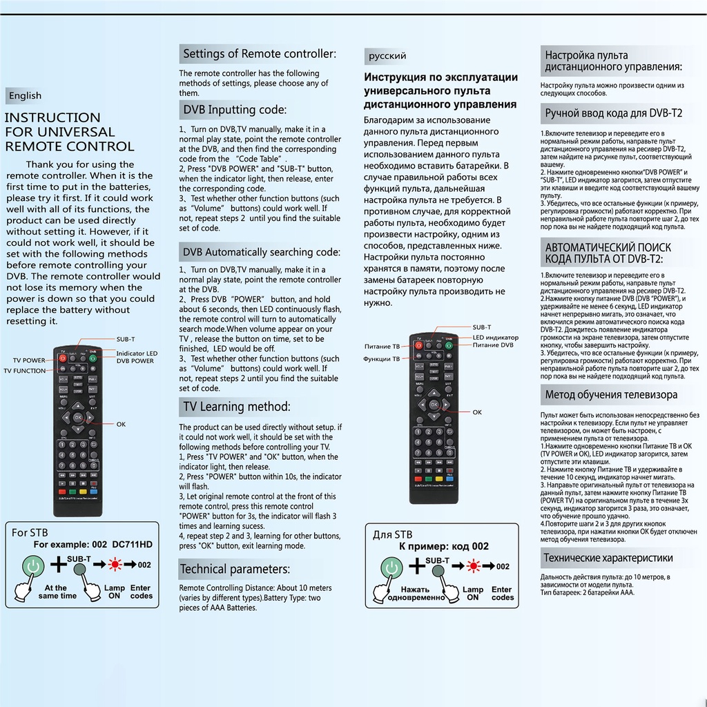 Điều Khiển Từ Xa Dvb-T2 Cho Tv Box Hdtv Smart Đen