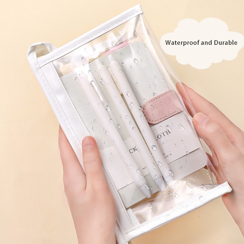 Túi Đựng Bút Trong Suốt Có Khóa Kéo Dễ Thương Dùng Khi Đi Du Lịch