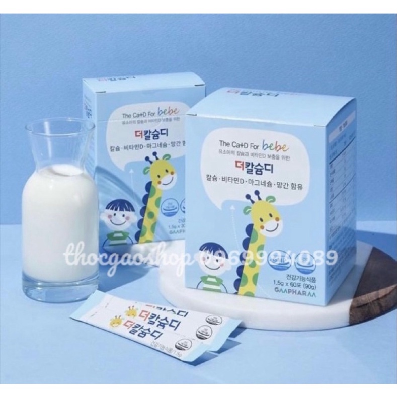GMpharm canxi bebe 1y+ bổ sung Canxi và vitamin D3 cho bé yêu cao lớn vượt trội Hàn Quốc  30/60 gói