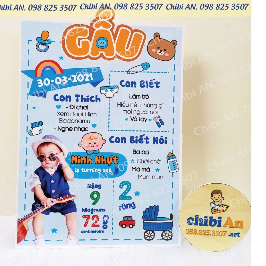 Phụ kiện trang trí sinh nhật cho bé đẹp rẻ - Mẫu bảng thành tích để bàn