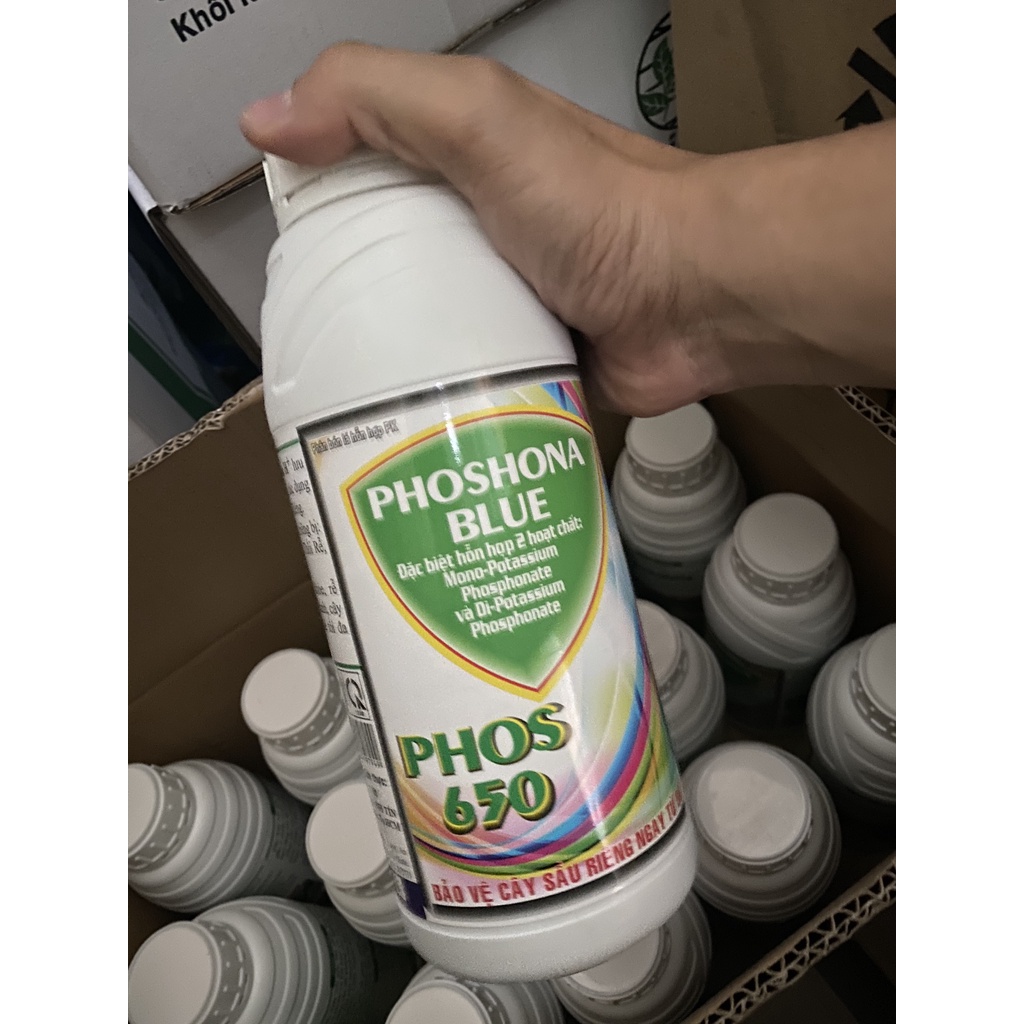 Thuốc phòng trừ nấm phytophtora trên cây tiêu và cây sầu riêng Phoshona Blue 650SL - Chai 1L